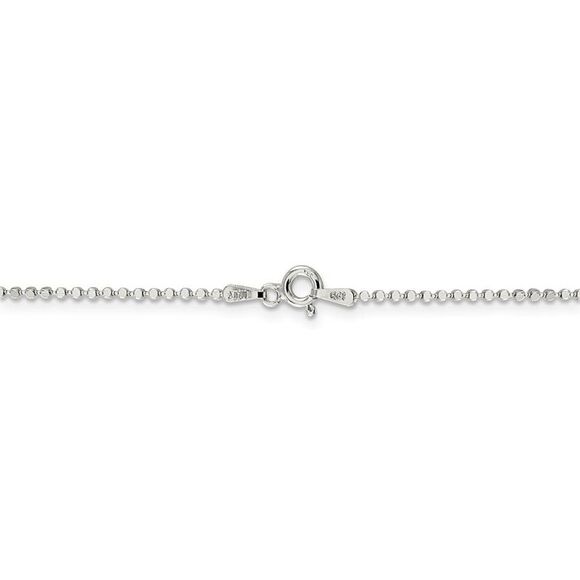 1.1mm Sterling Silver Solid Square Beaded Chain Necklace, 18 Inch - Picture 4 of 8